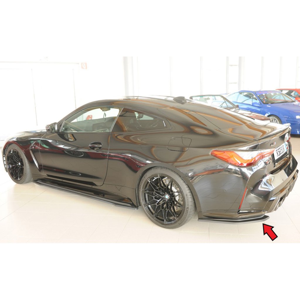 Rieger spoiler pod zadní nárazník na levé straně pro BMW řada 4 G83 M4 kabriolet r.v. 06/21-, plast ABS bez povrchové úpravy