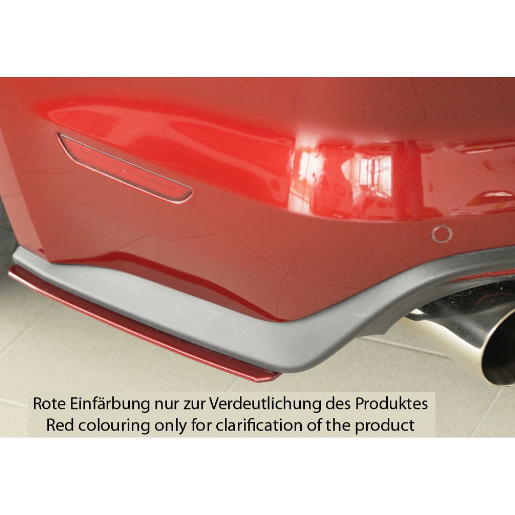 Rieger spoiler pod zadní nárazník na levé straně pro Ford Mustang 6 LAE kabriolet, kupé před faceliftem r.v. 11/14-07/17, plast ABS bez povrchové úpravy