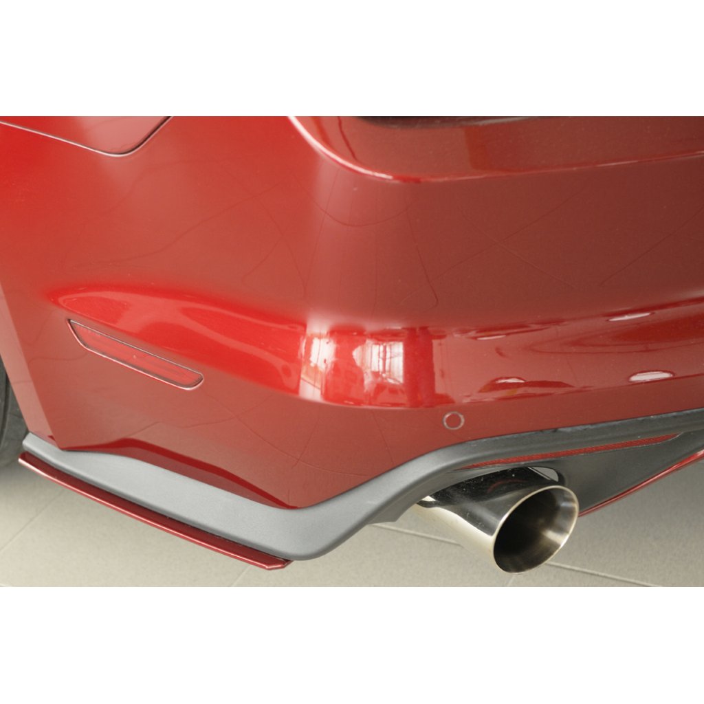 Rieger spoiler pod zadní nárazník na levé straně pro Ford Mustang 6 LAE kabriolet, kupé před faceliftem r.v. 11/14-07/17, plast ABS bez povrchové úpravy