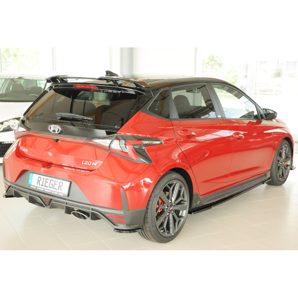 Rieger spoiler pod zadní nárazník na levé straně pro Hyundai i20 N BC3 5-dvéř. (hatchback) r.v. 04/21-, plast ABS lakovaný do černé lesklé barvy