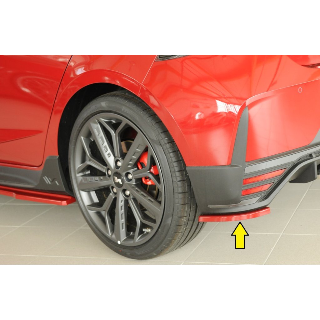 Rieger spoiler pod zadní nárazník na levé straně pro Hyundai i20 N-Performance BC3 5-dvéř. (hatchback) r.v. 04/21-, plast ABS bez povrchové úpravy