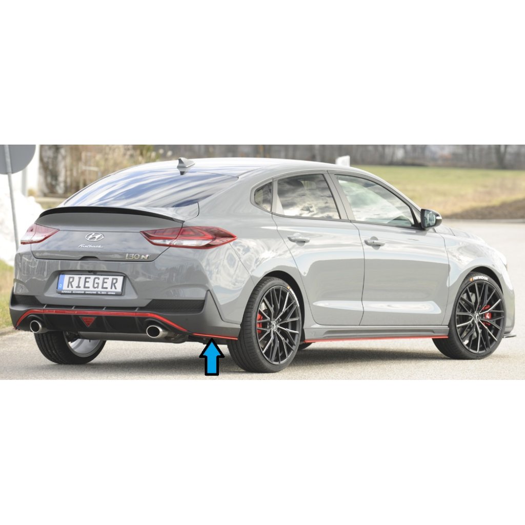 Rieger spoiler pod zadní nárazník na levé straně pro Hyundai i30 N-Performance PDE 5-dvéř. (fastback) r.v. 09/18-, plast ABS bez povrchové úpravy