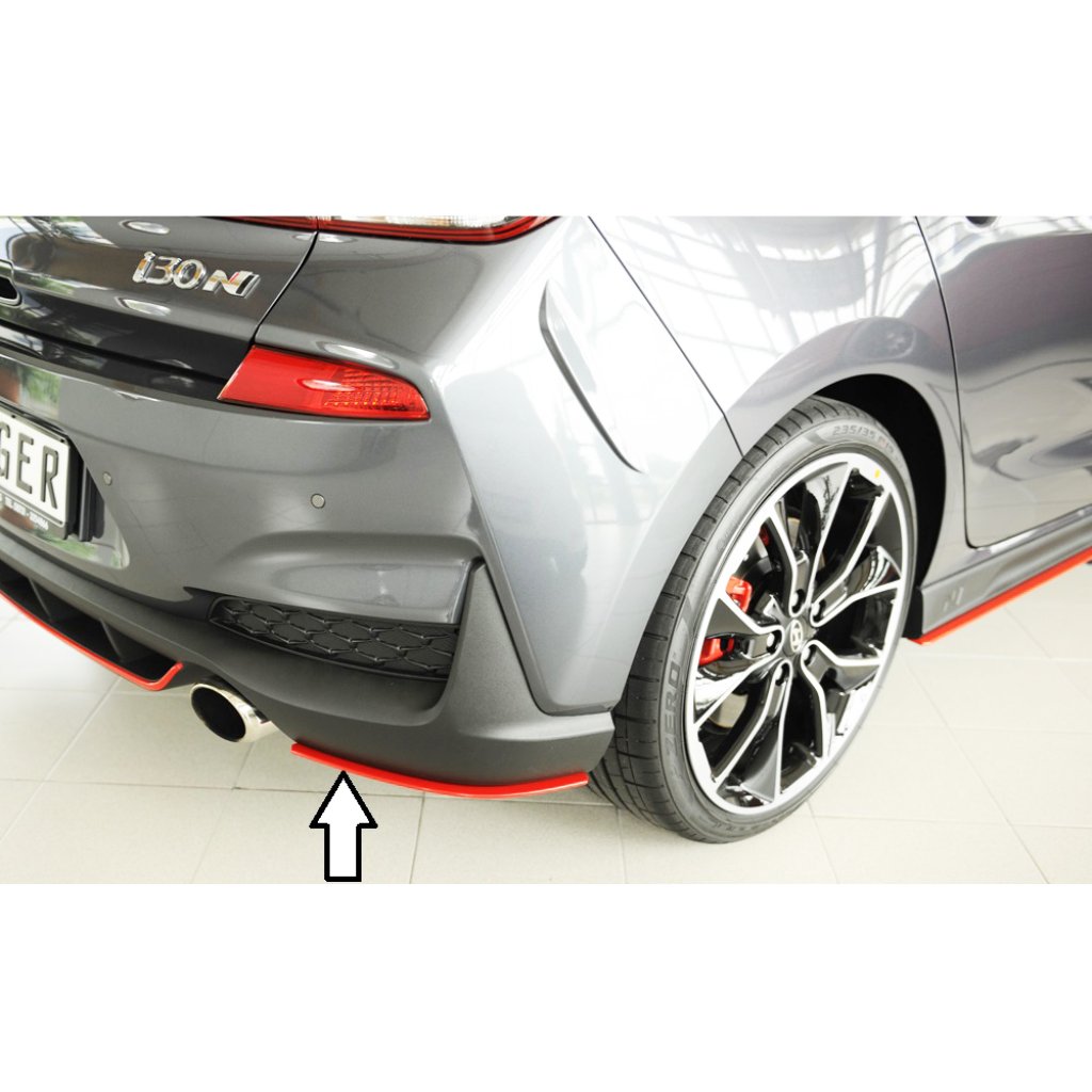 Rieger spoiler pod zadní nárazník na levé straně pro Hyundai i30 N-Performance PDE 5-dvéř. (hatchback) r.v. 07/17-, plast ABS bez povrchové úpravy