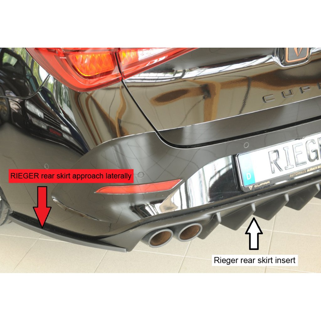 Rieger spoiler pod zadní nárazník na levé straně pro Seat Leon KL 5-dvéř. (ST/sportstourer) r.v. 09/20-, plast ABS bez povrchové úpravy
