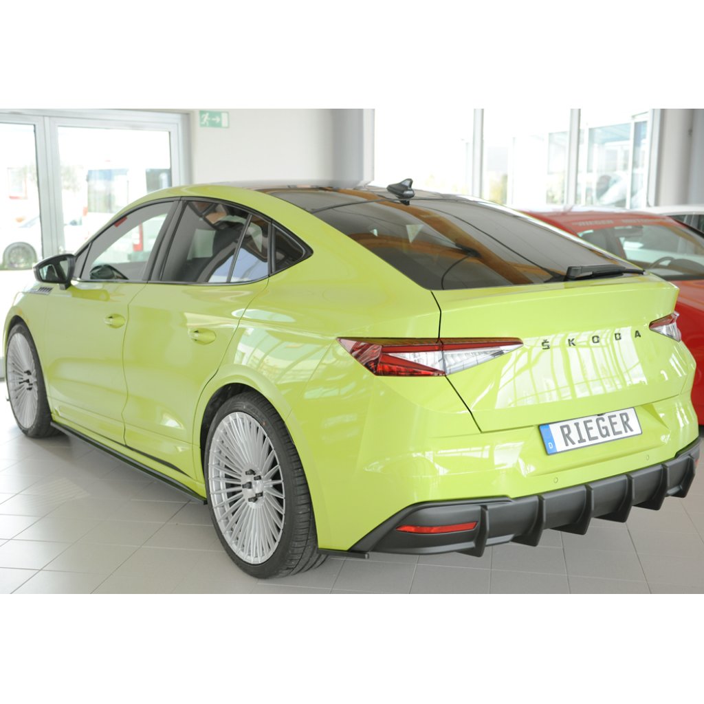 Rieger spoiler pod zadní nárazník na levé straně pro Škoda Enyaq iV RS SUV (5AZ) r.v. 07/21-, plast ABS bez povrchové úpravy