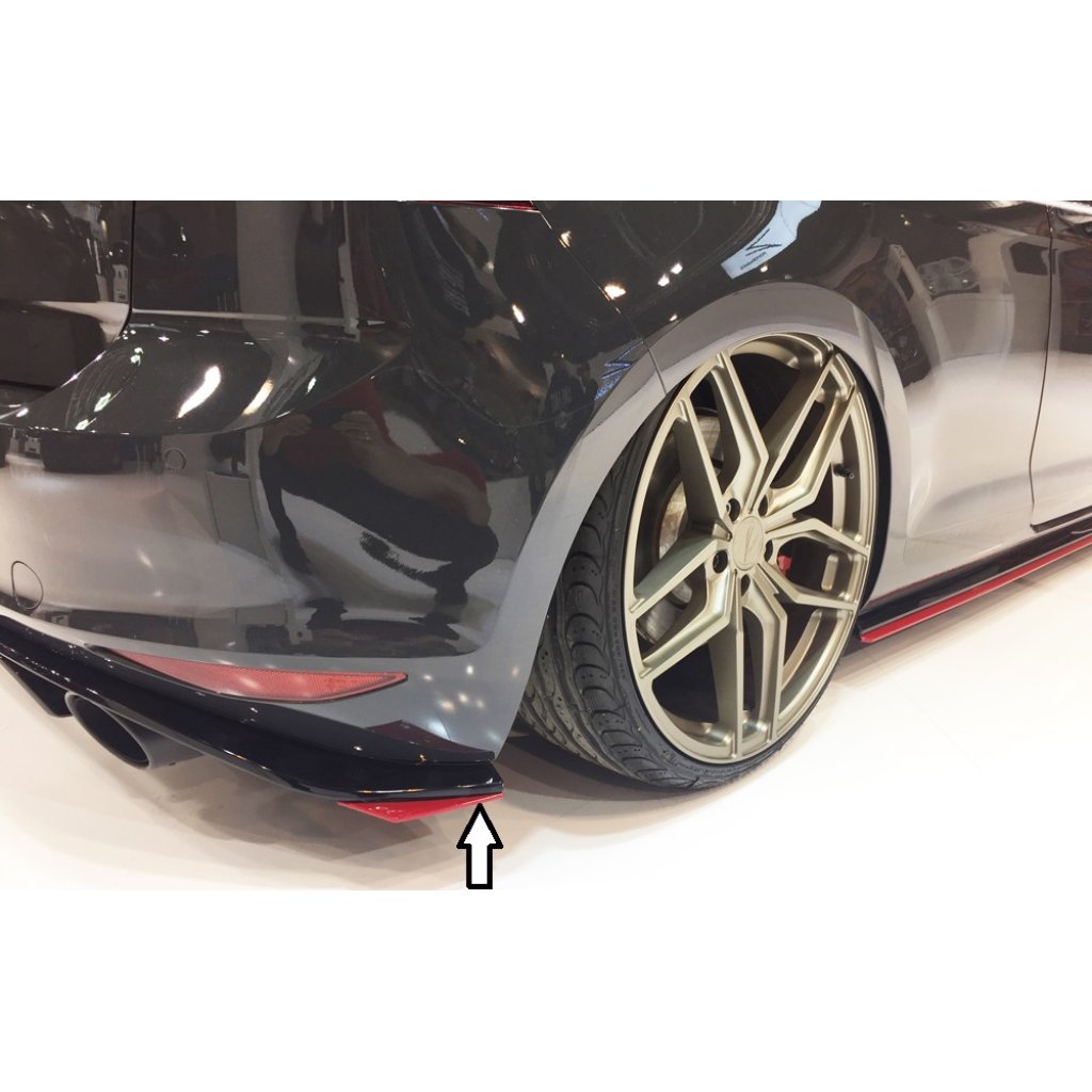 Rieger spoiler pod zadní nárazník na levé straně pro Volkswagen Golf 7 GTI Clubsport 3-dvéř., 5-dvéř. r.v. 02/16-, plast ABS bez povrchové úpravy