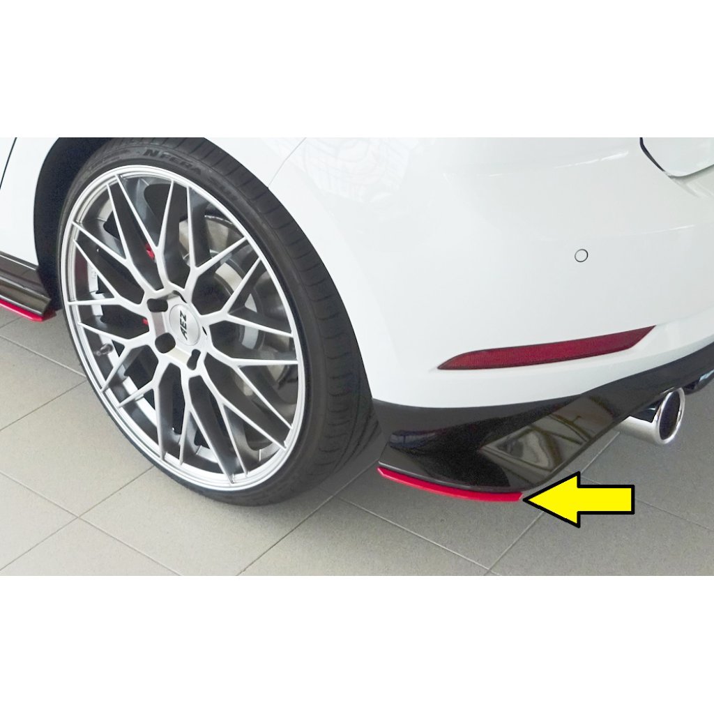 Rieger spoiler pod zadní nárazník na levé straně pro Volkswagen Golf 7 GTI-TCR 3-dvéř., 5-dvéř. r.v. 01/19-, plast ABS bez povrchové úpravy
