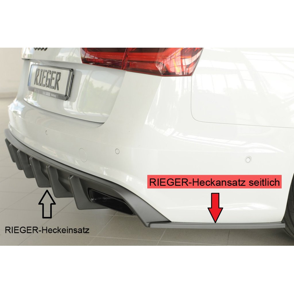 Rieger spoiler pod zadní nárazník na pravé straně pro Audi A6 4G, C7 sedan r.v. 09/14-, plast ABS bez povrchové úpravy