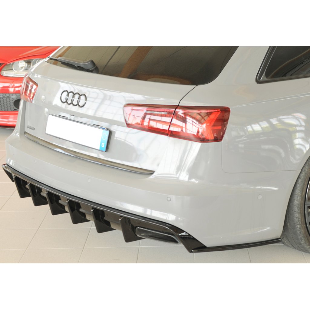 Rieger spoiler pod zadní nárazník na pravé straně pro Audi A6 4G, C7 sedan r.v. 09/14-, plast ABS lakovaný do černé lesklé barvy