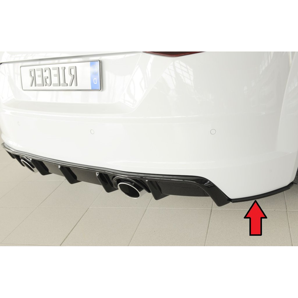 Rieger spoiler pod zadní nárazník na pravé straně pro Audi TT 8J-FV, 8S kupé, roadster vč. faceliftu r.v. 07/14-08/18, 09/18-, plast ABS bez povrchové úpravy
