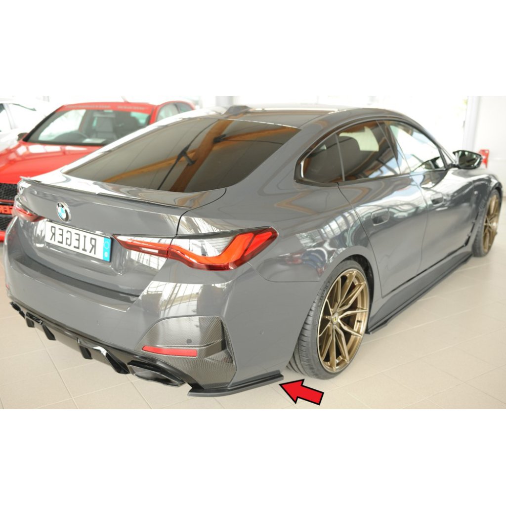 Rieger spoiler pod zadní nárazník na pravé straně pro BMW i4 G26 G4C gran coupe (5-dvéř.) r.v. 11/21-, plast ABS bez povrchové úpravy