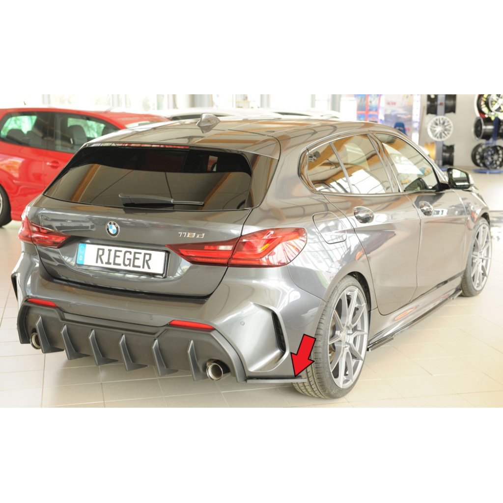 Rieger spoiler pod zadní nárazník na pravé straně pro BMW řada 1 F40 hatchback / 4-dr. r.v. 07/19-, plast ABS bez povrchové úpravy