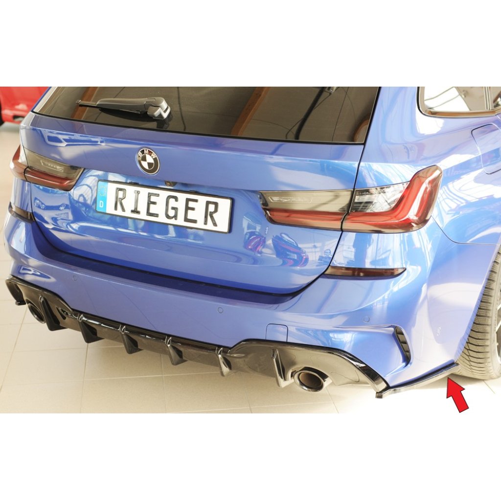 Rieger spoiler pod zadní nárazník na pravé straně pro BMW řada 3 G20 sedan r.v. 03/19-, plast ABS lakovaný do černé lesklé barvy