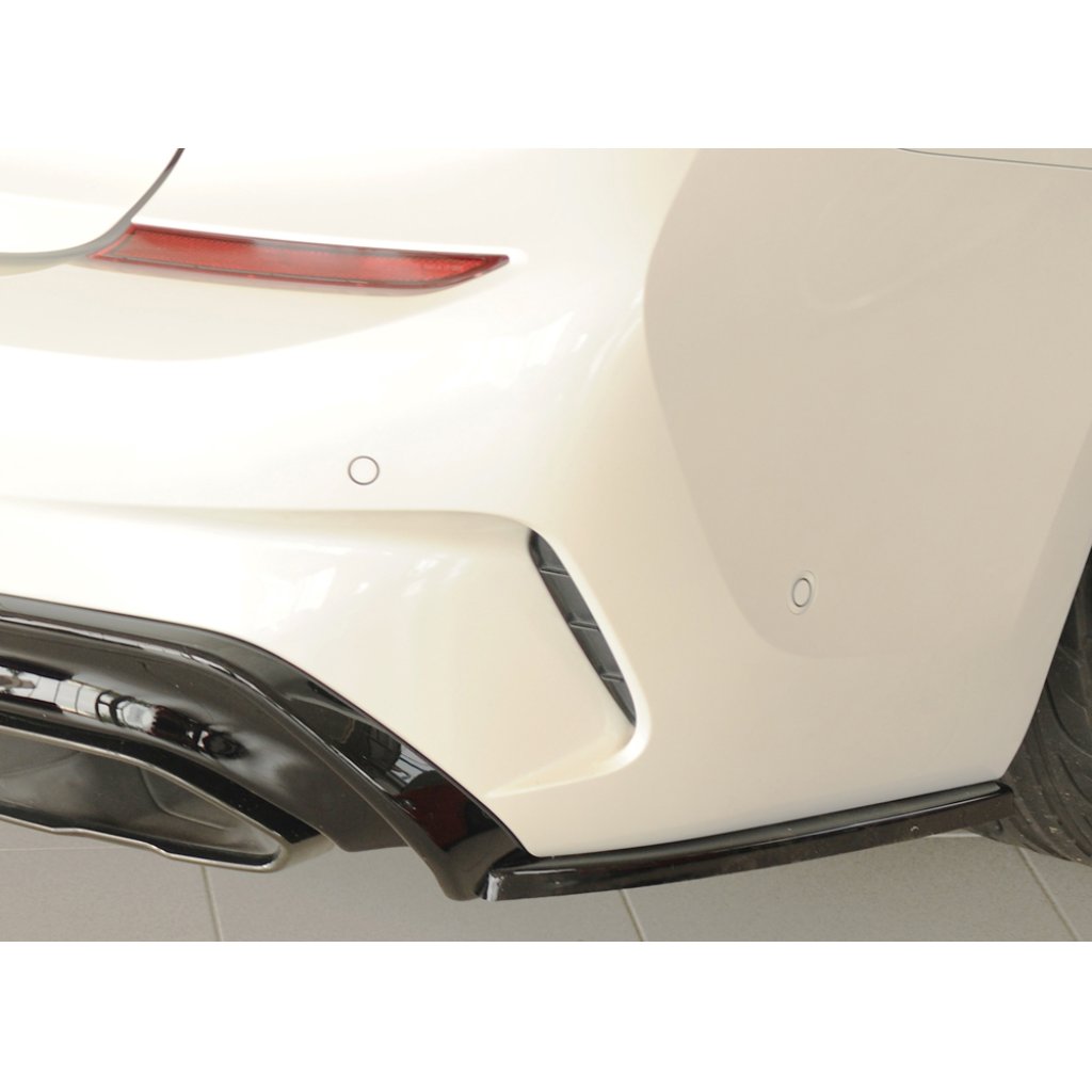 Rieger spoiler pod zadní nárazník na pravé straně pro BMW řada 3 G21 touring r.v. 03/19-06/22, plast ABS lakovaný do černé lesklé barvy