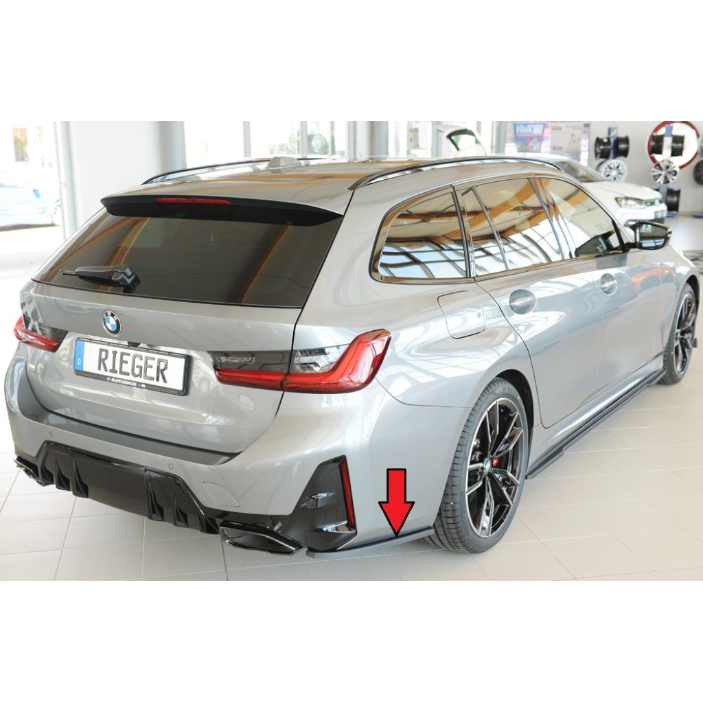 Rieger spoiler pod zadní nárazník na pravé straně pro BMW řada 3 G21 touring r.v. 07/22-, plast ABS bez povrchové úpravy