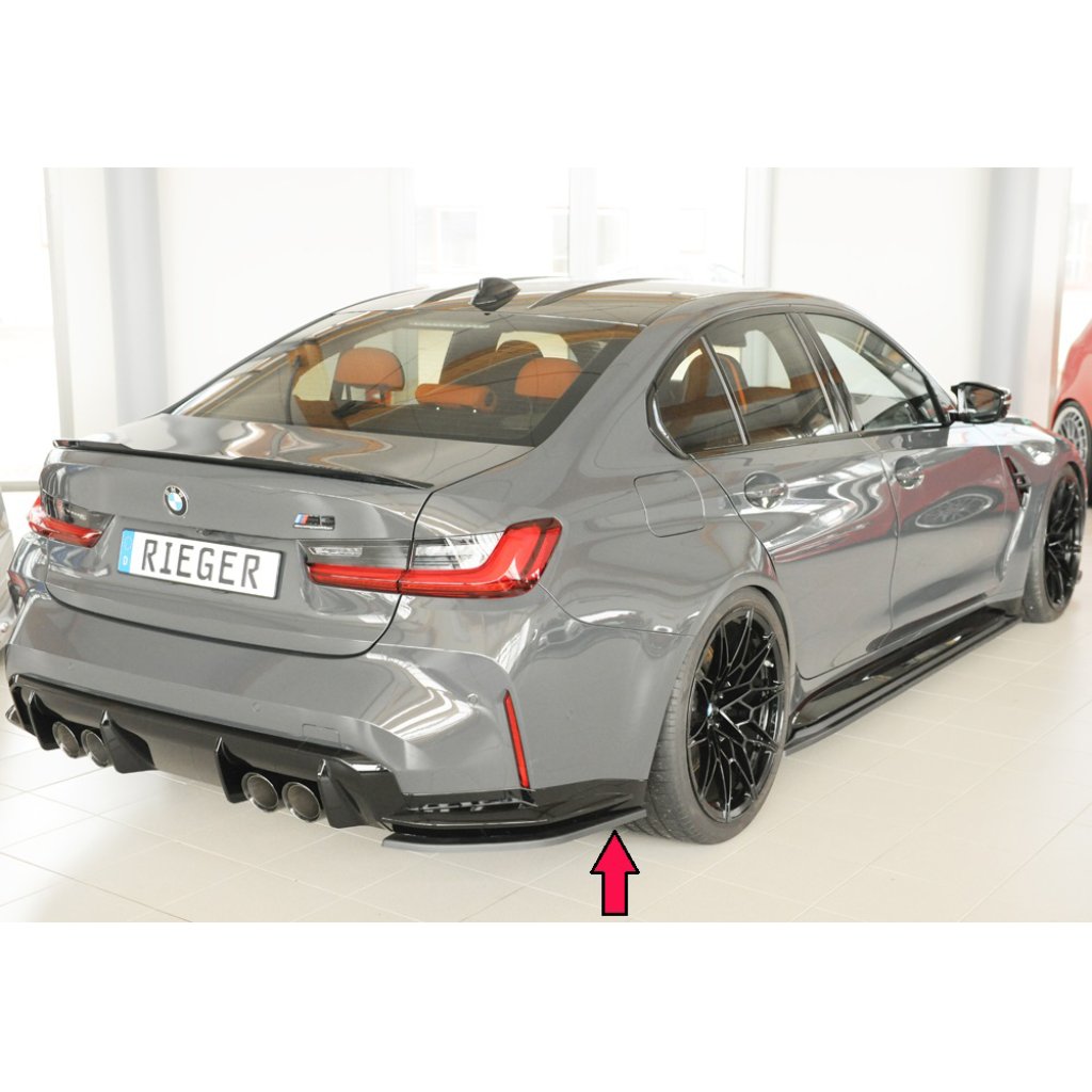 Rieger spoiler pod zadní nárazník na pravé straně pro BMW Řada 3 G80 M3 CS G34MKS sedan r.v. 01/23-, plast ABS bez povrchové úpravy