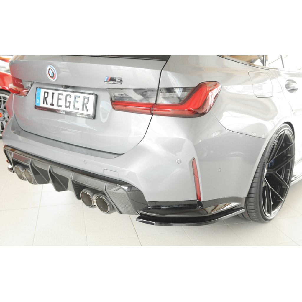 Rieger spoiler pod zadní nárazník na pravé straně pro BMW řada 3 G81 M3 touring r.v. 07/22-, plast ABS lakovaný do černé lesklé barvy