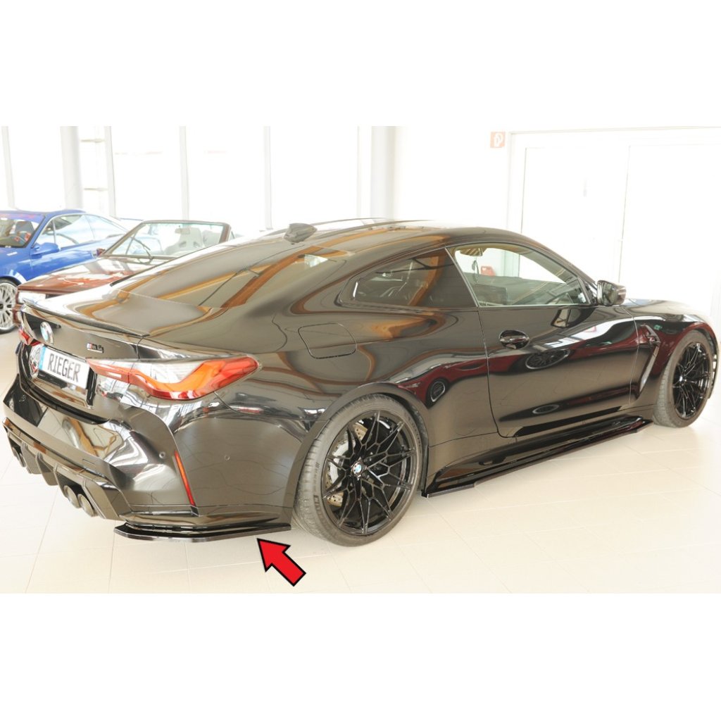 Rieger spoiler pod zadní nárazník na pravé straně pro BMW Řada 4 G82 M4 CSL G34MKS kupé r.v. 07/22-, plast ABS lakovaný do černé lesklé barvy