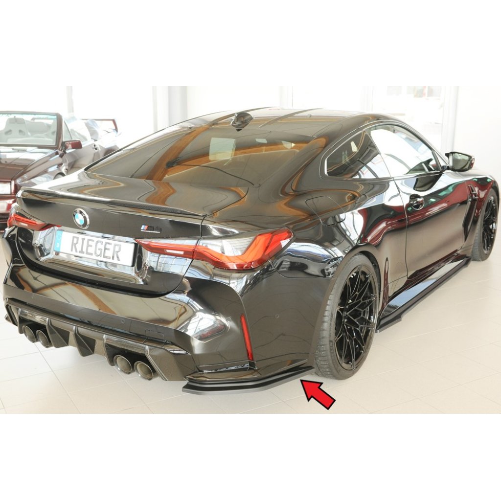 Rieger spoiler pod zadní nárazník na pravé straně pro BMW řada 4 G83 M4 kabriolet r.v. 06/21-, plast ABS bez povrchové úpravy