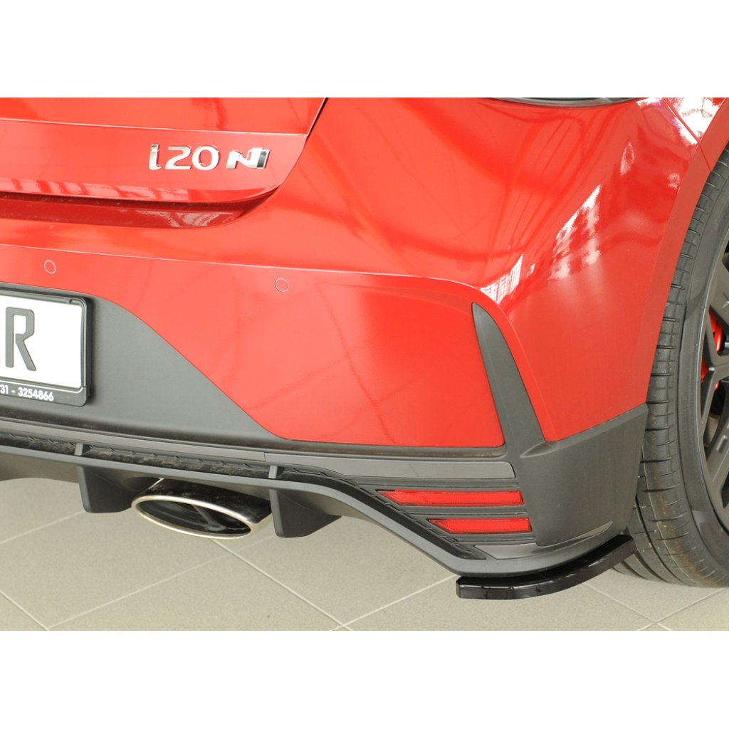 Rieger spoiler pod zadní nárazník na pravé straně pro Hyundai i20 N-Performance BC3 5-dvéř. (hatchback) r.v. 04/21-, plast ABS lakovaný do černé lesklé barvy