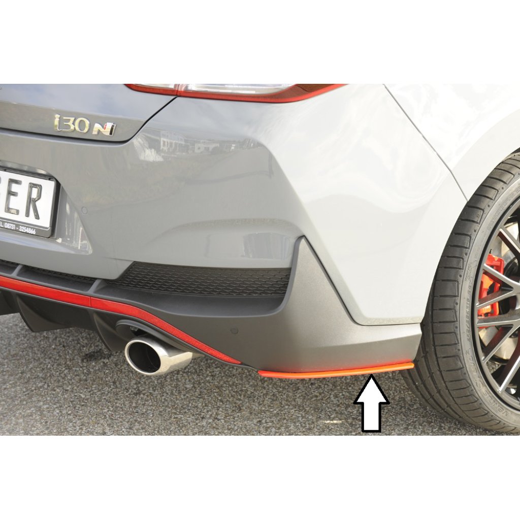 Rieger spoiler pod zadní nárazník na pravé straně pro Hyundai i30 N-Performance PDE 5-dvéř. (fastback) r.v. 09/18-, plast ABS bez povrchové úpravy