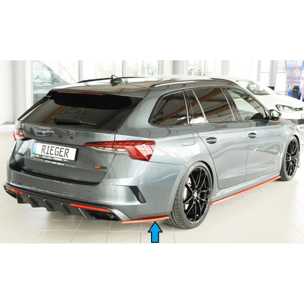 Rieger spoiler pod zadní nárazník na pravé straně pro Škoda Octavia RS NX combi r.v. 07/20-, plast ABS bez povrchové úpravy