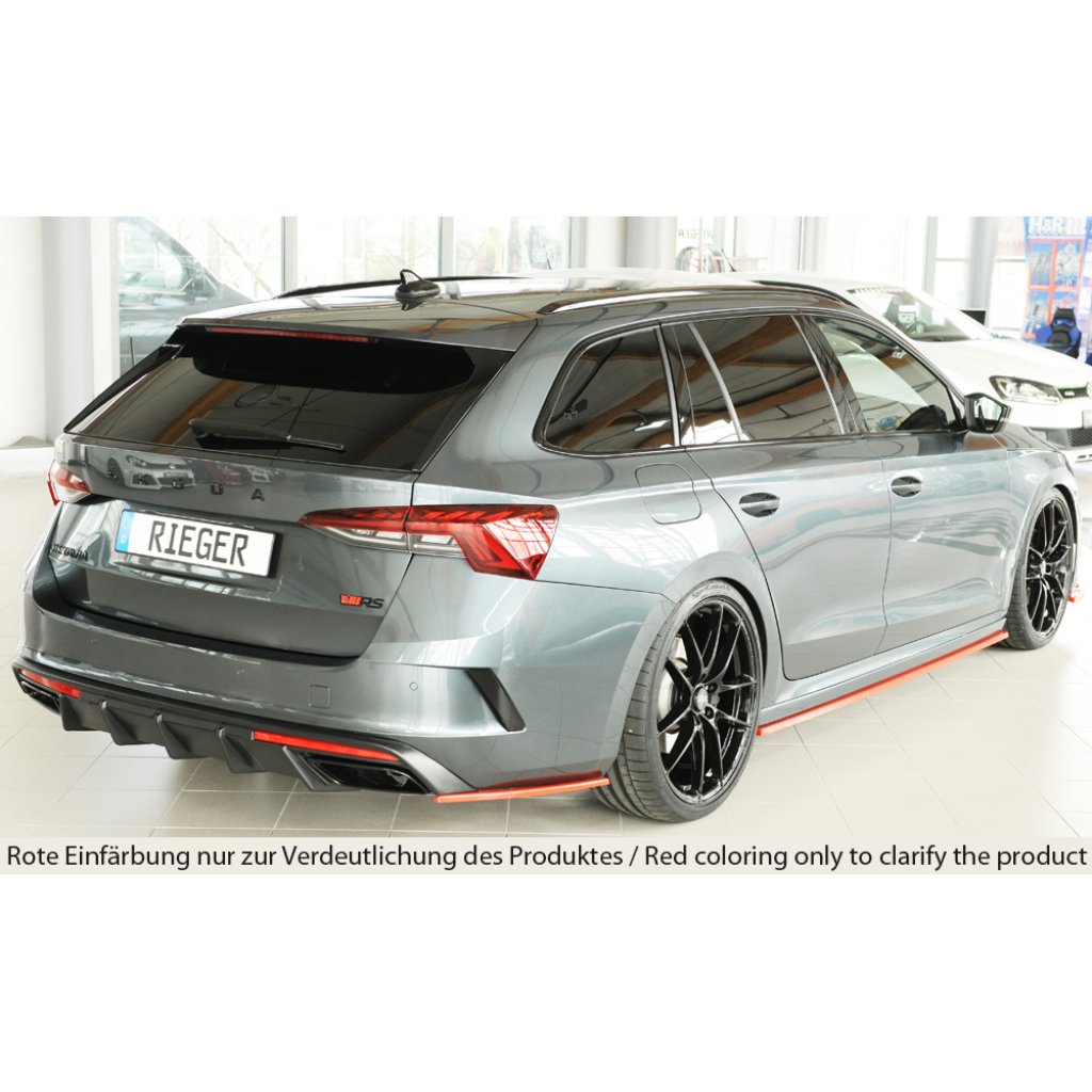Rieger spoiler pod zadní nárazník na pravé straně pro Škoda Octavia RS NX combi r.v. 07/20-, plast ABS bez povrchové úpravy