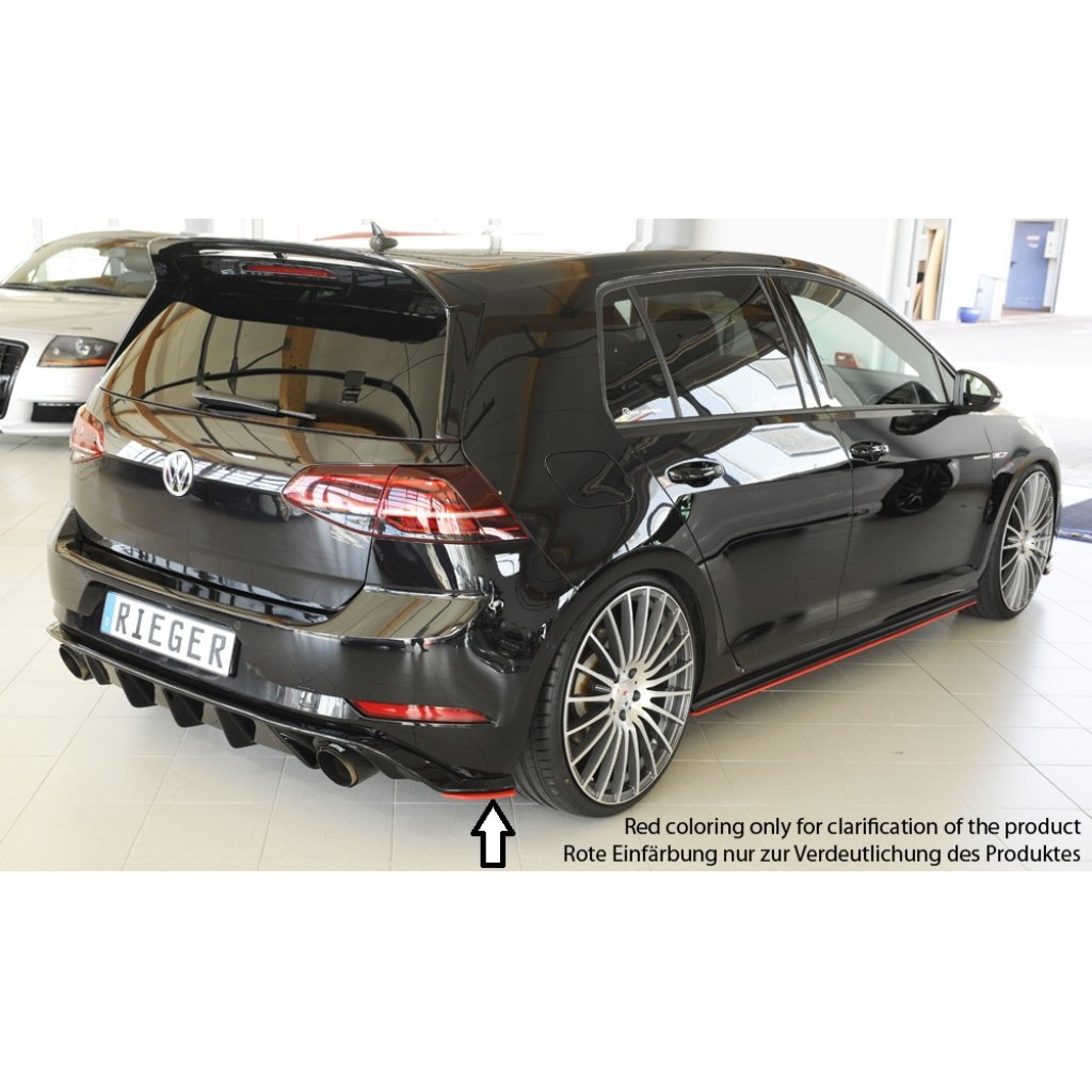 Rieger spoiler pod zadní nárazník na pravé straně pro Volkswagen Golf 7 GTI 3-dvéř., 5-dvéř. po faceliftu r.v. 02/17-, plast ABS bez povrchové úpravy