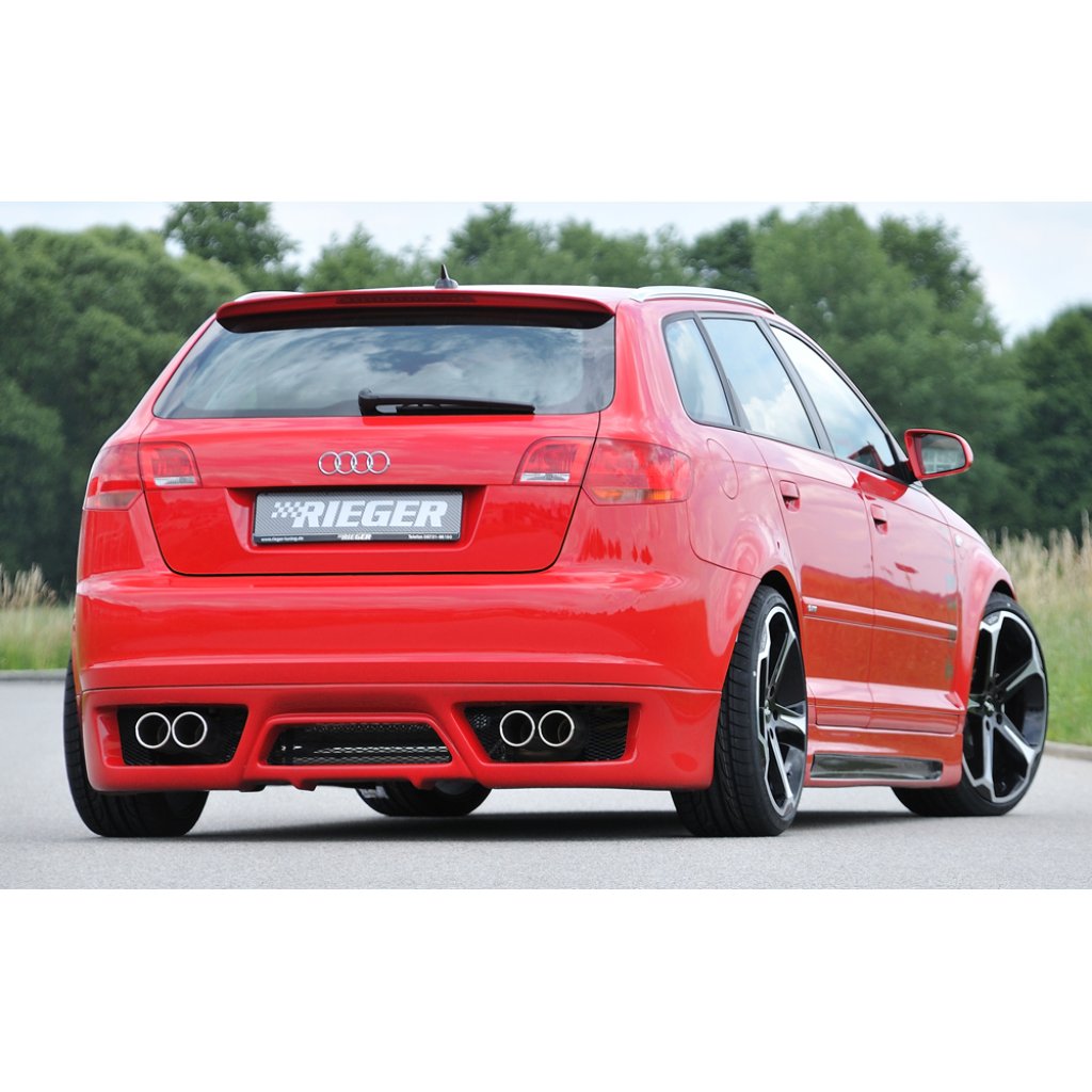 Rieger spoiler pod zadní nárazník pro Audi A3 8P 5-dvéř., Sportback před faceliftem r.v. 06/05-06/08, plast ABS bez povrchové úpravy