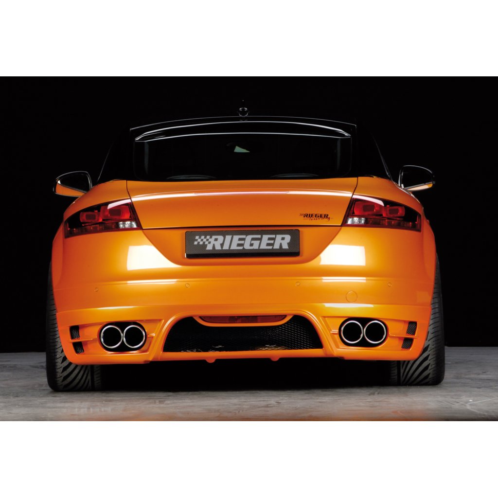 Rieger spoiler pod zadní nárazník pro Audi TT 8J kupé, roadster před faceliftem r.v. 09/06-06/10, plast ABS bez povrchové úpravy, pro vozy s dvojitými koncovkami na obou stranách