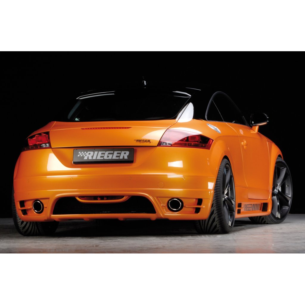 Rieger spoiler pod zadní nárazník pro Audi TT 8J kupé, roadster před faceliftem r.v. 09/06-06/10, plast ABS bez povrchové úpravy, pro vozy s koncovkami na obou stranách