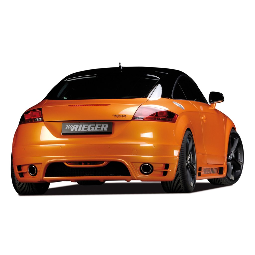 Rieger spoiler pod zadní nárazník pro Audi TT 8J kupé, roadster před faceliftem r.v. 09/06-06/10, plast ABS bez povrchové úpravy, pro vozy s koncovkami na obou stranách