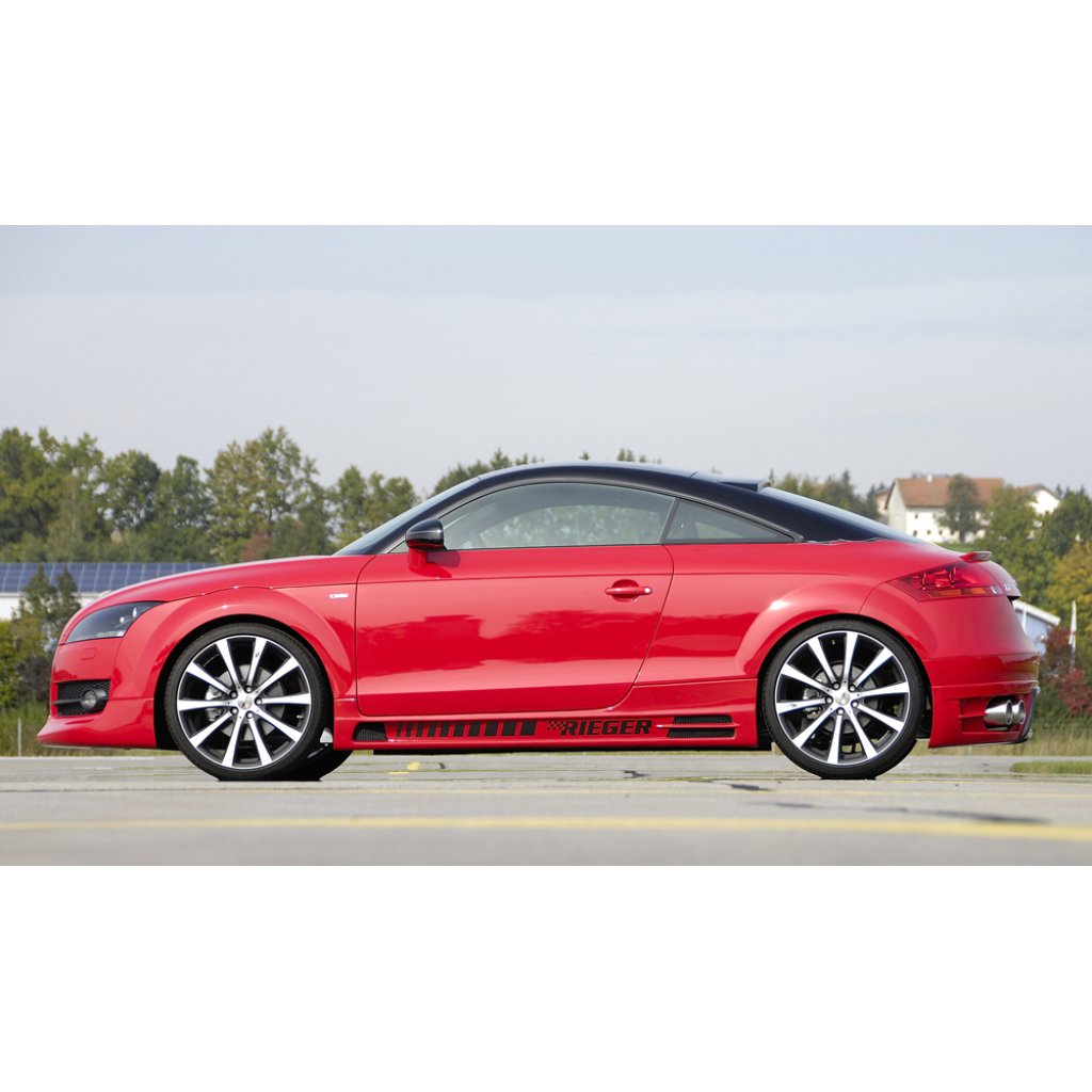 Rieger spoiler pod zadní nárazník pro Audi TT 8J kupé, roadster před faceliftem r.v. 09/06-06/10, plast ABS s povrchovou úpravou Carbon-Look, pro dvojité koncovky vlevo/vpravo