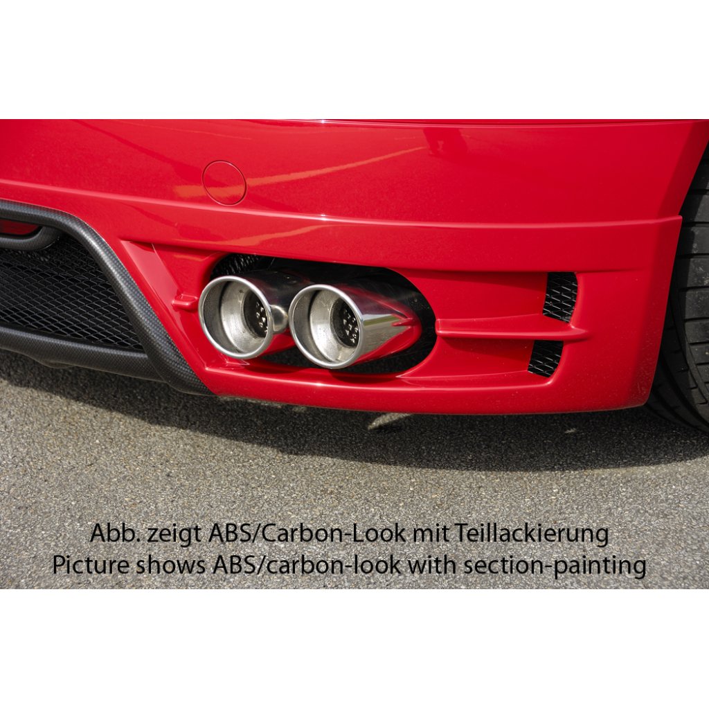 Rieger spoiler pod zadní nárazník pro Audi TT 8J kupé, roadster před faceliftem r.v. 09/06-06/10, plast ABS s povrchovou úpravou Carbon-Look, pro dvojité koncovky vlevo/vpravo
