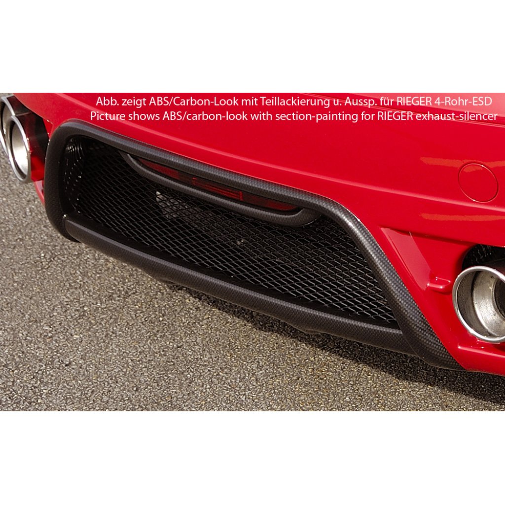 Rieger spoiler pod zadní nárazník pro Audi TT 8J kupé, roadster před faceliftem r.v. 09/06-06/10, plast ABS s povrchovou úpravou Carbon-Look, pro jednoduché koncovky vlevo/vpravo