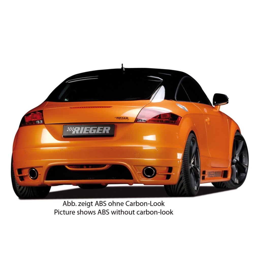 Rieger spoiler pod zadní nárazník pro Audi TT 8J kupé, roadster před faceliftem r.v. 09/06-06/10, plast ABS s povrchovou úpravou Carbon-Look, pro jednoduché koncovky vlevo/vpravo