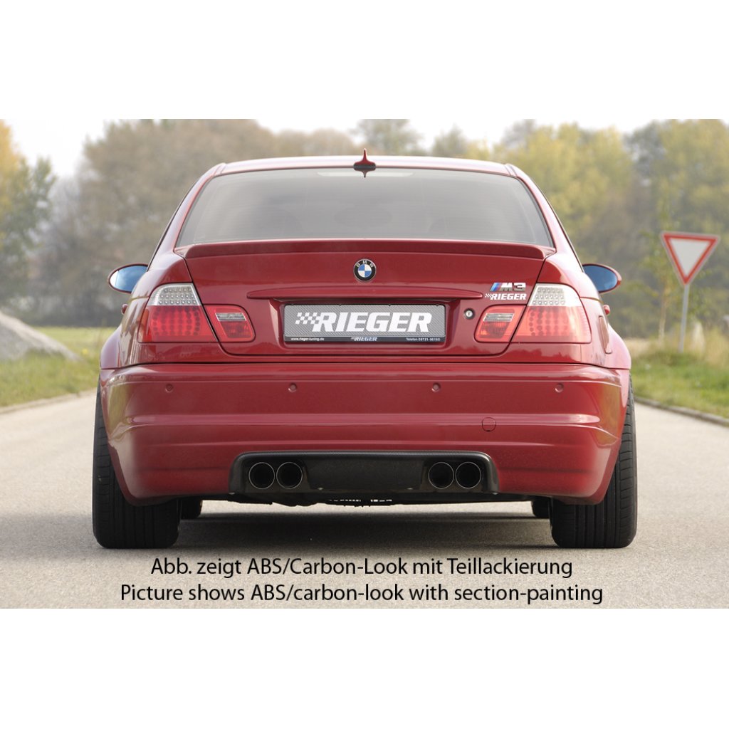 Rieger spoiler pod zadní nárazník pro BMW řada 3 E46 M3 kabriolet, kupé r.v. 06/00-, plast ABS s povrchovou úpravou Carbon-Look