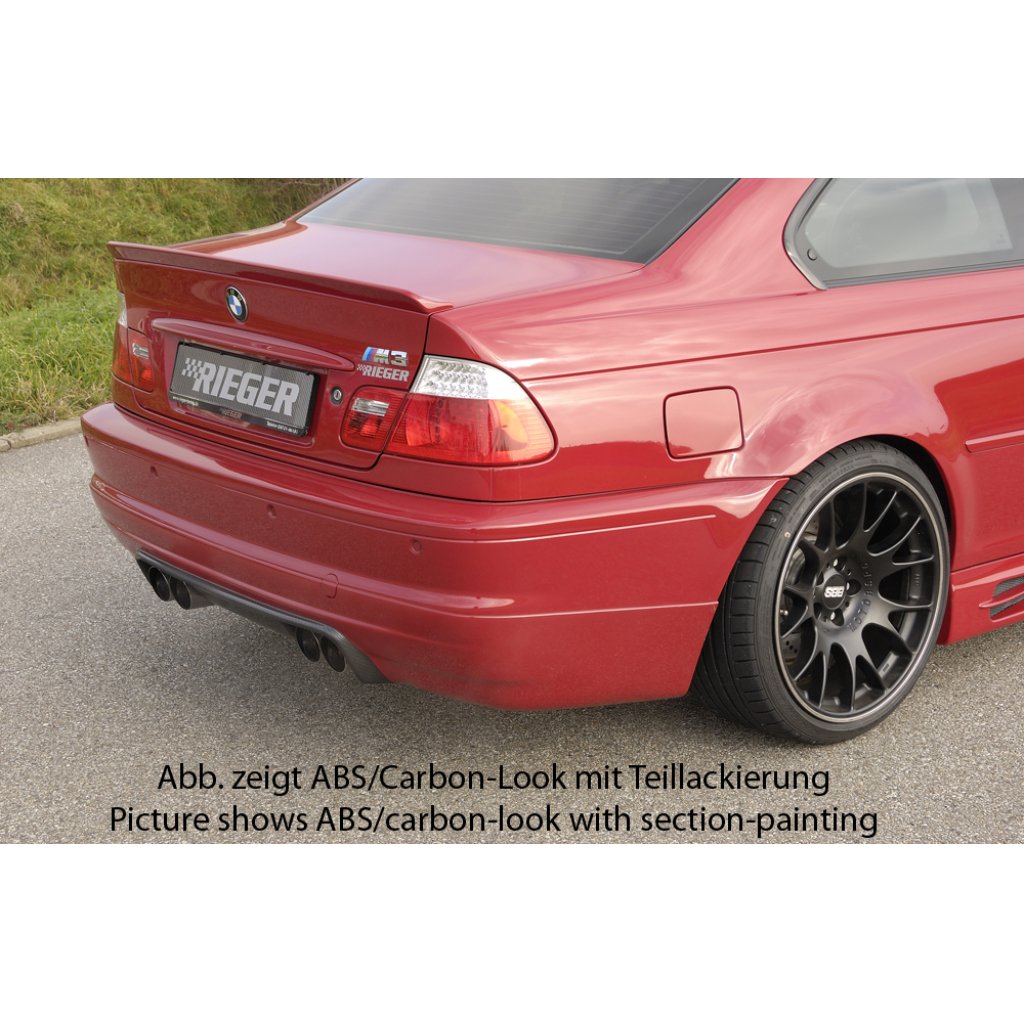Rieger spoiler pod zadní nárazník pro BMW řada 3 E46 M3 kabriolet, kupé r.v. 06/00-, plast ABS s povrchovou úpravou Carbon-Look