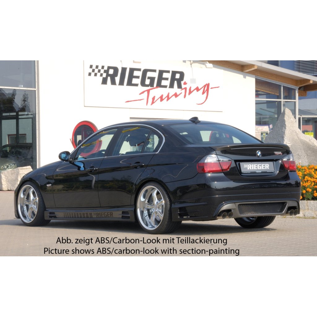 Rieger spoiler pod zadní nárazník pro BMW řada 3 E90, E91 sedan, touring vč. faceliftu r.v. 03/05-08/08, 08/05-08/08, 09/08-, plast ABS bez povrchové úpravy