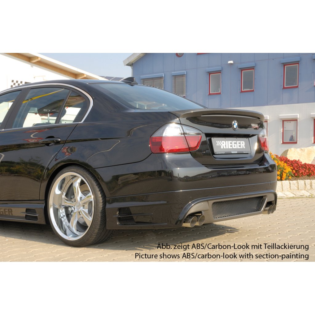 Rieger spoiler pod zadní nárazník pro BMW řada 3 E90, E91 sedan, touring vč. faceliftu r.v. 03/05-08/08, 08/05-08/08, 09/08-, plast ABS bez povrchové úpravy