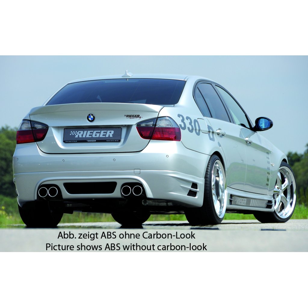 Rieger spoiler pod zadní nárazník pro BMW řada 3 E90, E91 sedan, touring vč. faceliftu r.v. 03/05-08/08, 08/05-08/08, 09/08-, plast ABS s povrchovou úpravou Carbon-Look, pro 335i