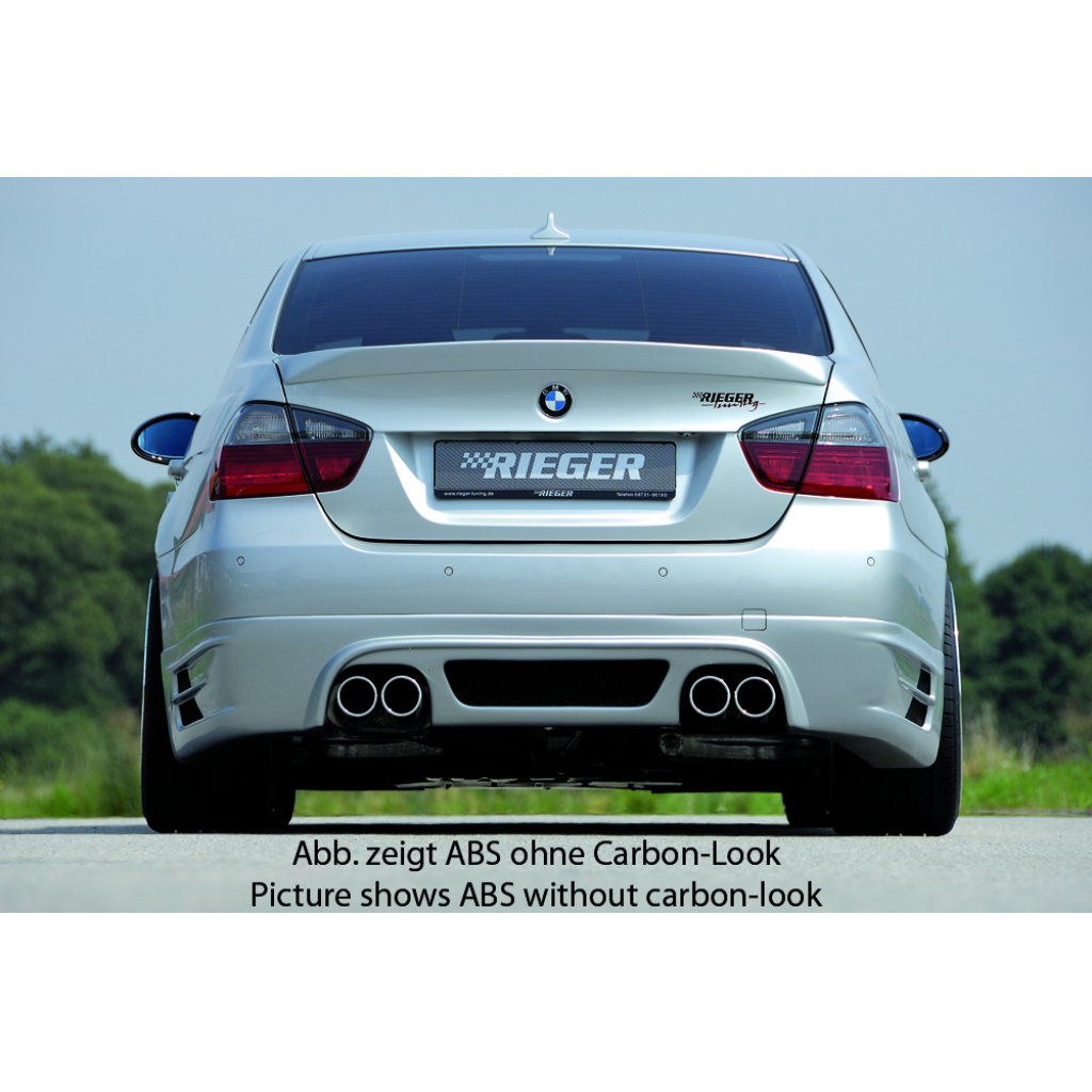 Rieger spoiler pod zadní nárazník pro BMW řada 3 E90, E91 sedan, touring vč. faceliftu r.v. 03/05-08/08, 08/05-08/08, 09/08-, plast ABS s povrchovou úpravou Carbon-Look, pro 335i
