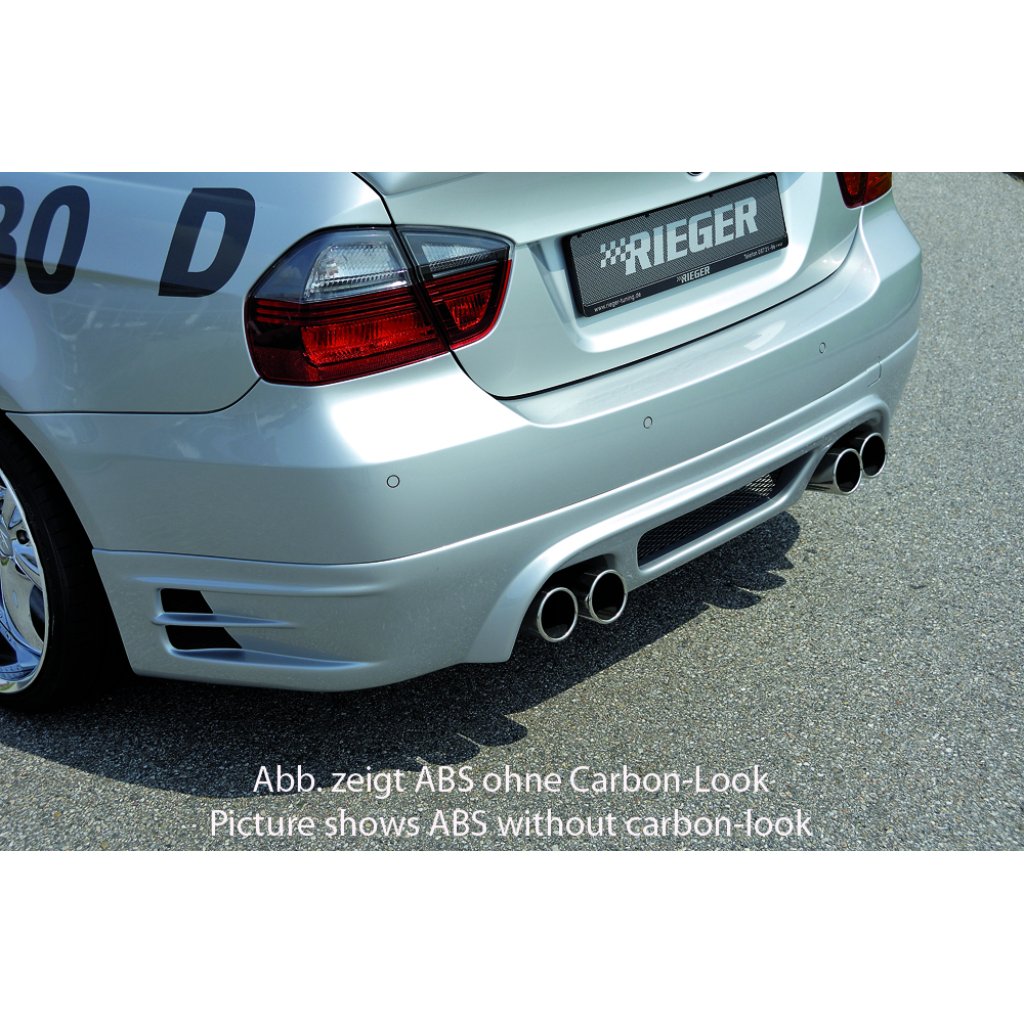 Rieger spoiler pod zadní nárazník pro BMW řada 3 E90, E91 sedan, touring vč. faceliftu r.v. 03/05-08/08, 08/05-08/08, 09/08-, plast ABS s povrchovou úpravou Carbon-Look, pro 335i