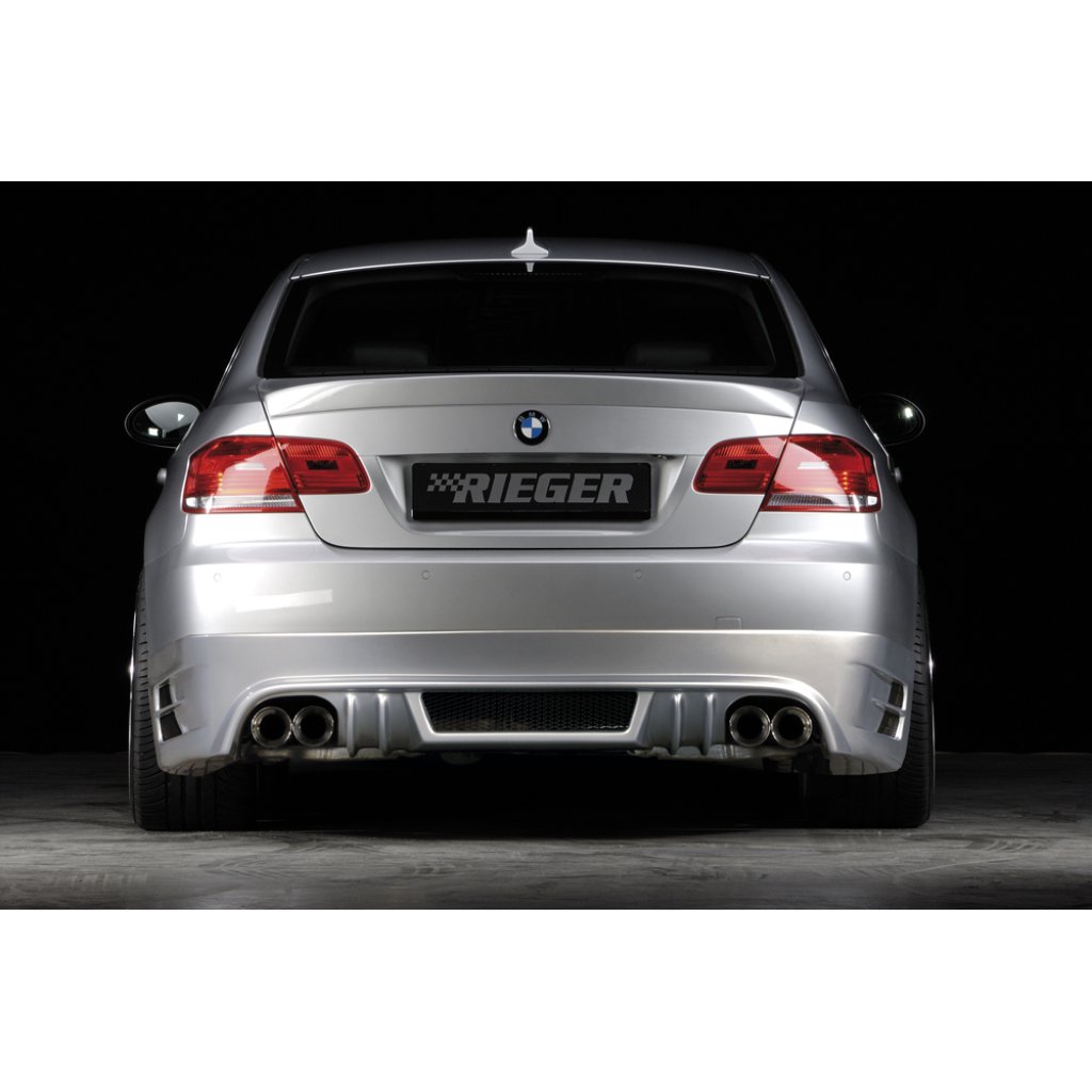 Rieger spoiler pod zadní nárazník pro BMW řada 3 E92, E93 kabriolet, kupé před faceliftem r.v. 03/07-02/10, 09/06-02/10, plast ABS bez povrchové úpravy, mimo 335i a 335d, pro vozy s dvojitými koncovkami na obou stranách