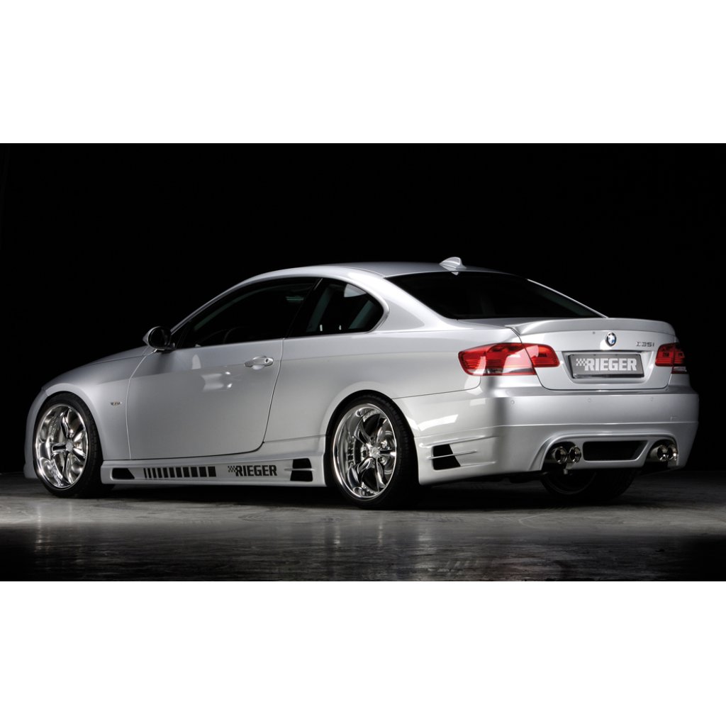 Rieger spoiler pod zadní nárazník pro BMW řada 3 E92, E93 kabriolet, kupé před faceliftem r.v. 03/07-02/10, 09/06-02/10, plast ABS bez povrchové úpravy, pouze pro 335i, pro dvojité koncovky na obou stranách