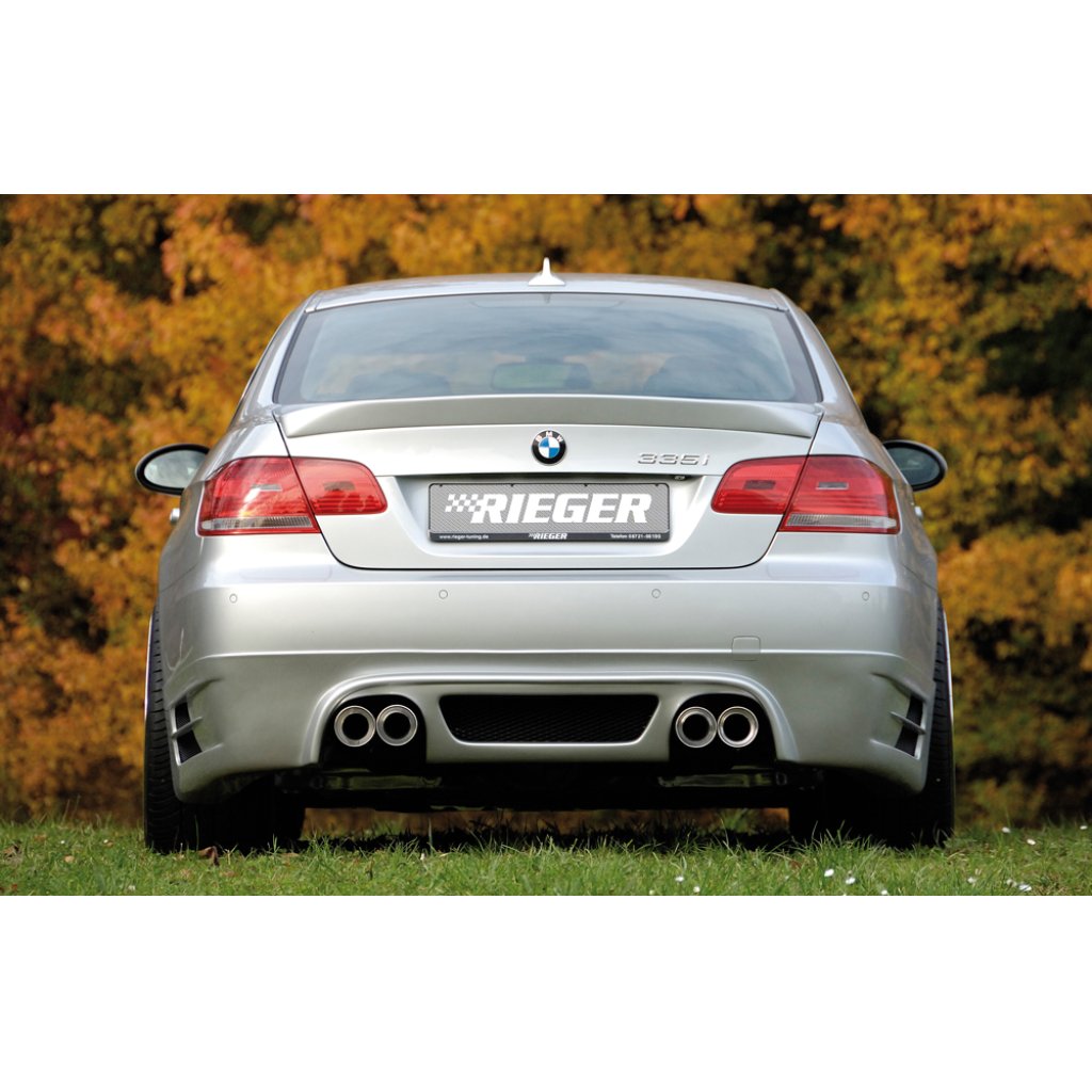 Rieger spoiler pod zadní nárazník pro BMW řada 3 E92, E93 kabriolet, kupé před faceliftem r.v. 03/07-02/10, 09/06-02/10, plast ABS bez povrchové úpravy, pouze pro 335i, pro dvojité koncovky na obou stranách