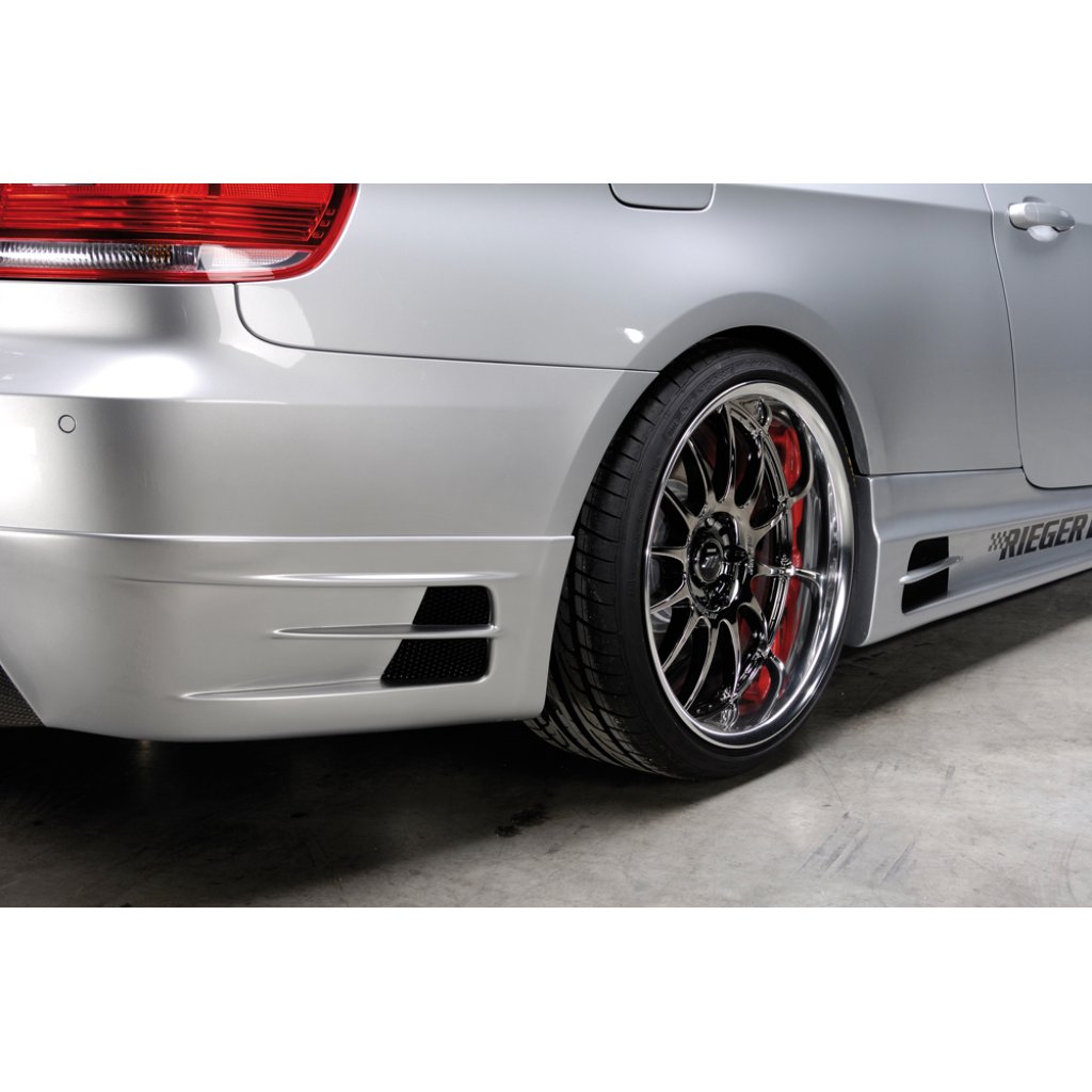 Rieger spoiler pod zadní nárazník pro BMW řada 3 E92, E93 kabriolet, kupé před faceliftem r.v. 03/07-02/10, 09/06-02/10, plast ABS bez povrchové úpravy, pouze pro 335i, pro dvojité koncovky na obou stranách