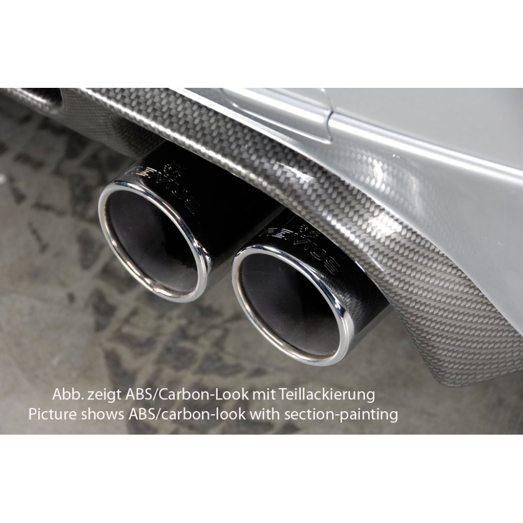 Rieger spoiler pod zadní nárazník pro BMW řada 3 E92, E93 kabriolet, kupé před faceliftem r.v. 03/07-02/10, 09/06-02/10, plast ABS s povrchovou úpravou Carbon-Look, pouze pro 335i, pro dvojité koncovky na obou stranách