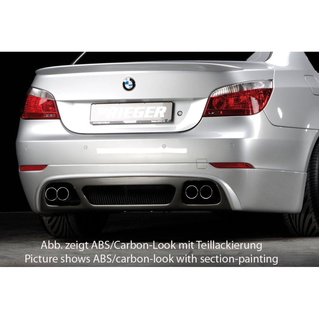 Rieger spoiler pod zadní nárazník pro BMW řada 5 E60 sedan po faceliftu r.v. 08-, plast ABS s povrchovou úpravou Carbon-Look