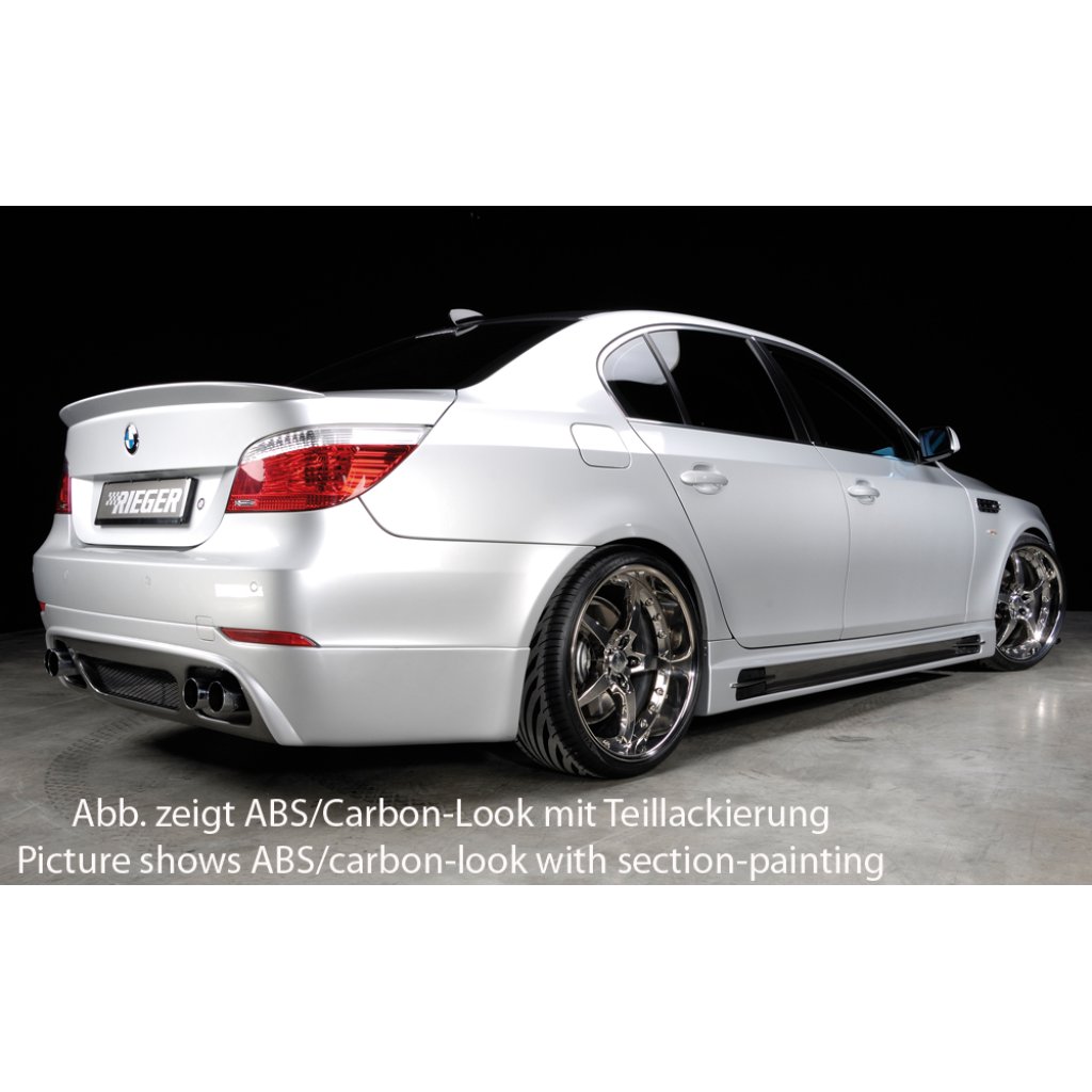 Rieger spoiler pod zadní nárazník pro BMW řada 5 E60 sedan před faceliftem r.v. -08, plast ABS s povrchovou úpravou Carbon-Look